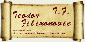 Teodor Filimonović vizit kartica